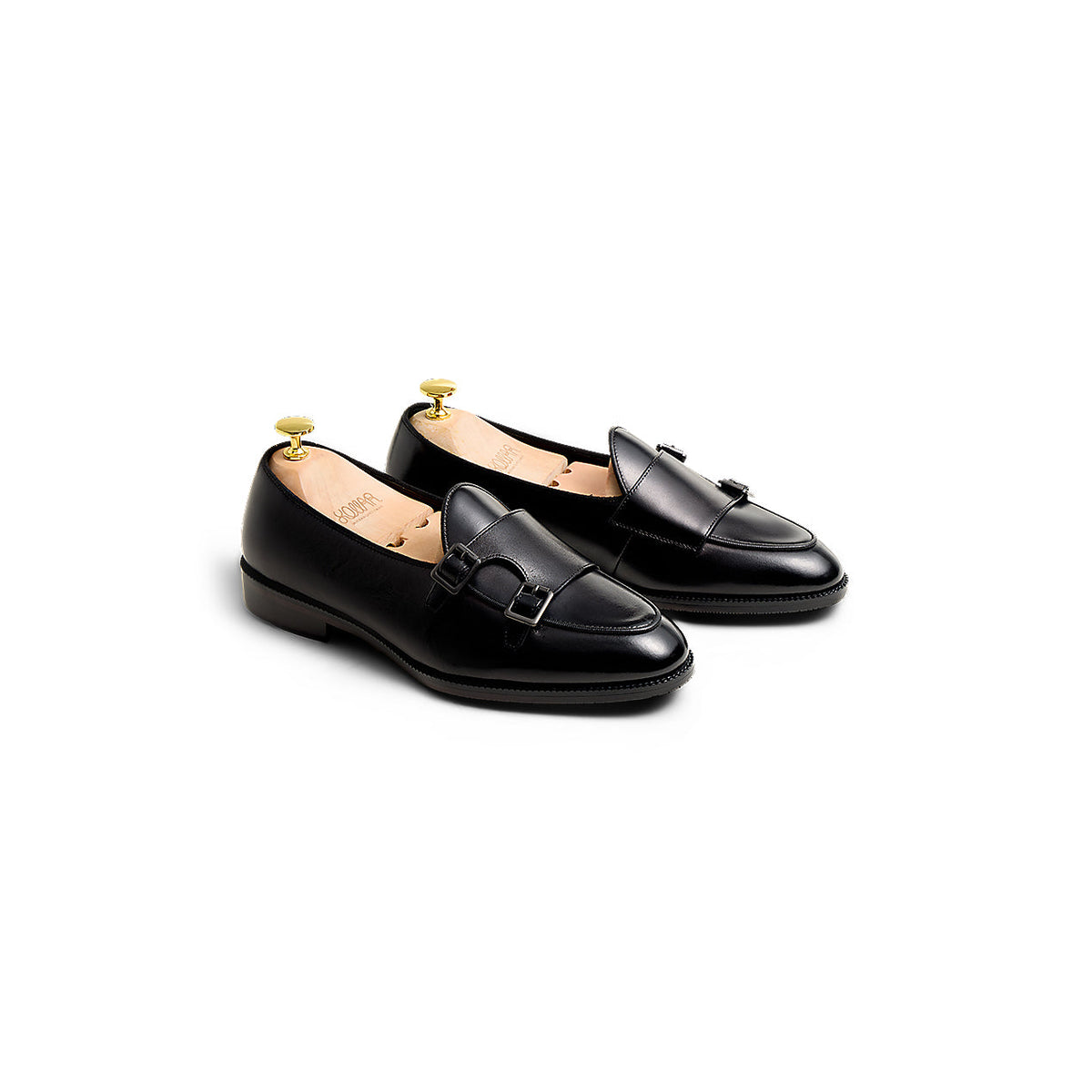 Kollar Double Monk Loafers - Black (BLK)