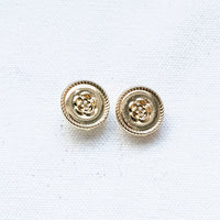 [網店限定] 花朵圖案硬幣耳環